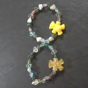 🌹 Teddy bear heart bracelets.